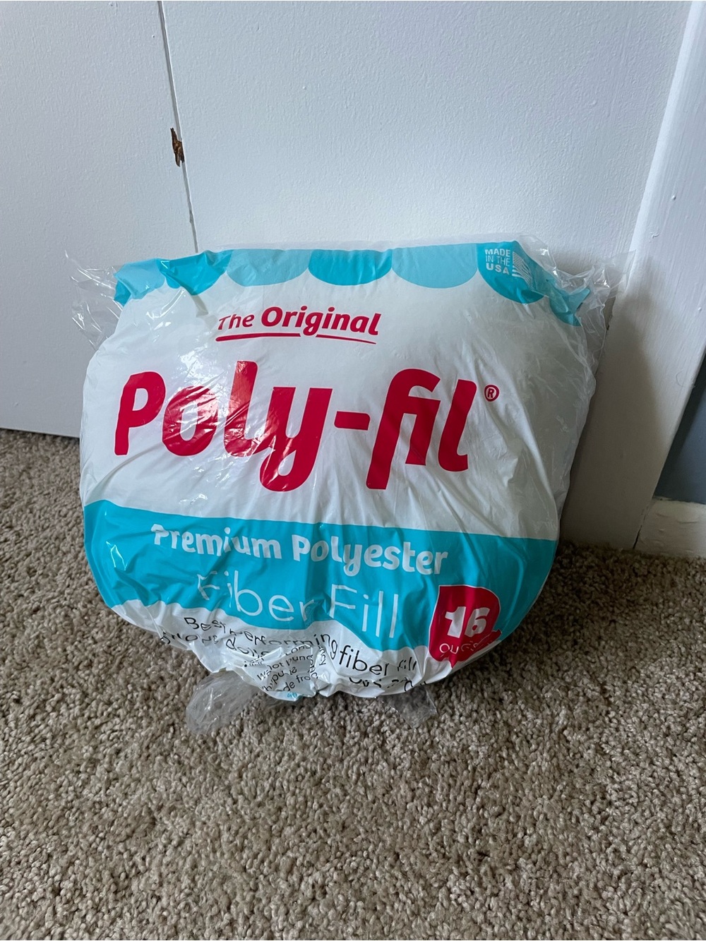 Poly-fil Premium Polyester Fiberfill - White & Teal Packaging